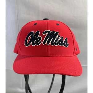 Vintage Zephyr Ole Miss Strap Back Red Hat Cap 90's NCAA